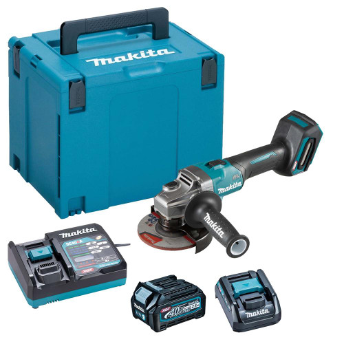 Makita GA005GD101 40V MAX XGT 125mm Brushless Slide Switch Grinder 1x 2.5Ah Battery Charger & Case image