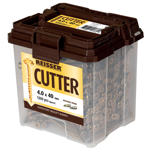 Reisser 4 x 40mm Cutter Wood Screws - Tub of 1200 image