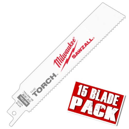 Milwaukee TORCH Metal Cutting Recip Blades 150mm 5tpi (PK15) image