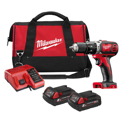 Milwaukee M18 BPD 18V Combi Drill with 2x 2.0Ah Batteries, Charger & Bag image