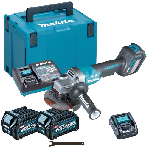 Makita GA029G 40V MAX XGT Brushless 125mm Angle Grinder. 2x 2.5Ah Batteries, Charger & Case image