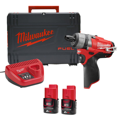 12v M12 FUEL Brushless Drill Driver with 2 x 2Ah Batteries, Charger and Case image