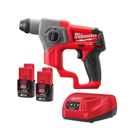 Milwaukee M12 CH-202B 12V FUEL Brushless SDS+ Set with 2 x 2.0Ah Batteries and Charger image