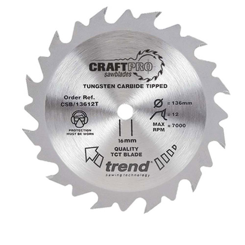 Trend Craft Saw Blade 184mm x 24T 20mm Thin To Suit DCS570N ITS