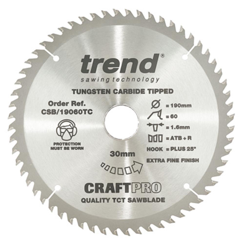 Trend Craft Saw Blade 190mm x 30mm 60T For DCS575 image