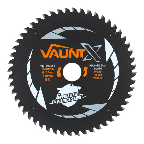Vaunt X TCT Circular Plunge Saw Blade 210mm 30mm 52T image Vaunt X TCT Circular Plunge Saw Blade 210mm 30mm 52T image