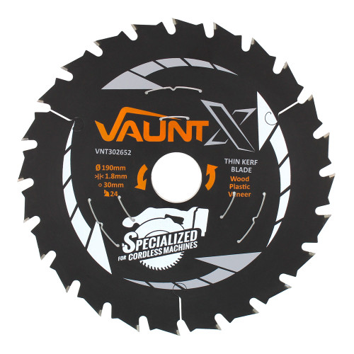 Vaunt X TCT Circular Thin Kerf Saw Blade 190mm 30mm 24T image