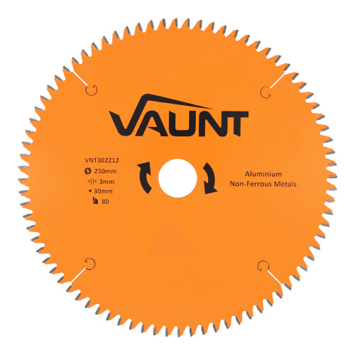 Vaunt TCT Circular Saw Blade 250mm x 30mm 80T Aluminium Cutting image