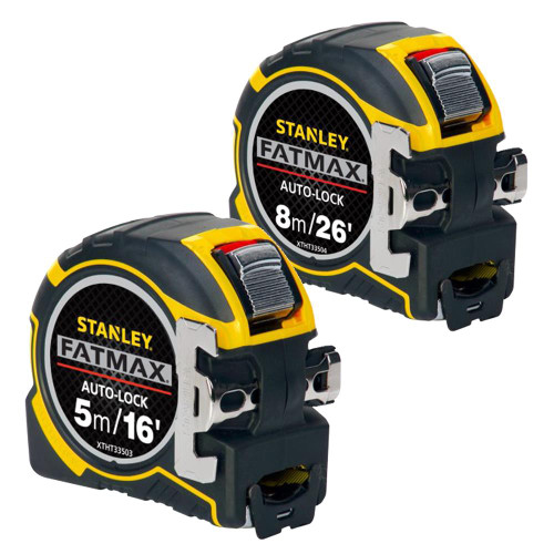 Stanley FatMax Autolock Tape Measure 8m/26' & 5m/16' Pack image