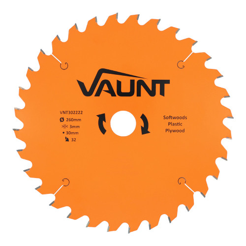 Vaunt TCT Circular Saw Blade 260mm x 30mm 32T image Vaunt TCT Circular Saw Blade 260mm x 30mm 32T image