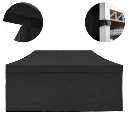 Vaunt 6m x 1.9m Plain Gazebo Side Panel - Black image
