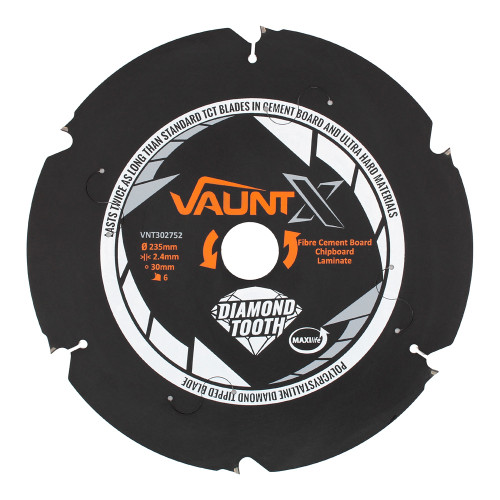 Vaunt X PCD Circular Saw Blade 235mm 30mm 6 Diamond Teeth image