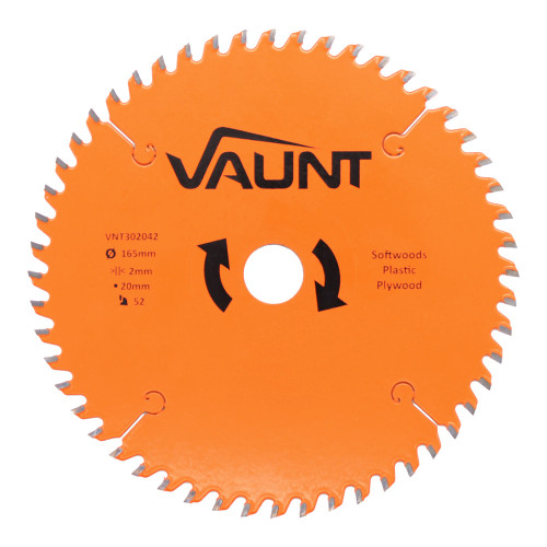 Vaunt TCT Circular Saw Blade 165mm x 20mm 52T image Vaunt TCT Circular Saw Blade 165mm x 20mm 52T image