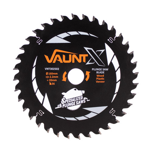 Vaunt X TCT Circular Plunge Saw Blade 160mm 20mm 36T image Vaunt X TCT Circular Plunge Saw Blade 160mm 20mm 36T image