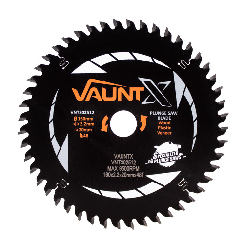 Vaunt X TCT Circular Plunge Saw Blade 160mm 20mm 48T image Vaunt X TCT Circular Plunge Saw Blade 160mm 20mm 48T image