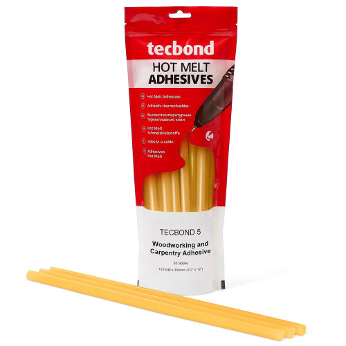 Tecbond 5 - Woodworking and Carpentry Glue Sticks 12mm x 300mm - Pack of 20 image