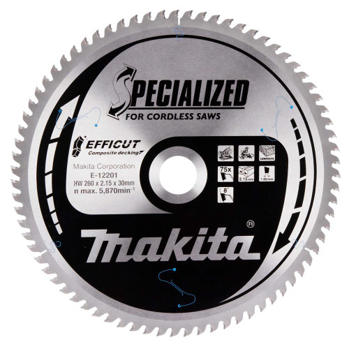 Makita Efficut TCT Saw Blade 260mm x 30mm 75T image