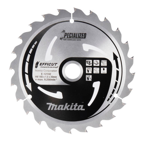 Makita Efficut TCT Saw Blade 165mm x 20mm 24T image