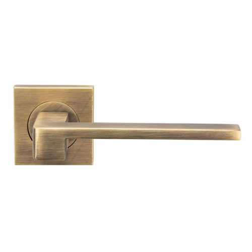 Serozzetta Equi Lever on concealed fix sqaure rose - Antique Brass image