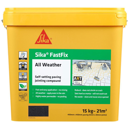 Everbuild Sika FastFix All Weather Jointing Compound - Charcoal 15kg