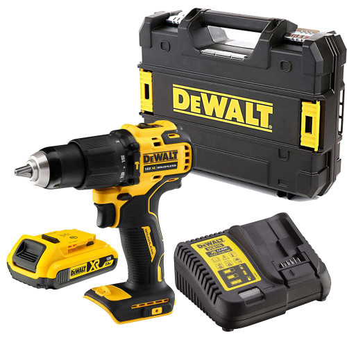 Dewalt DCD709D1T 18V XR Brushless Combi Drill with 1x 2.0Ah Battery, Case & Charger image
