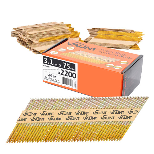 Vaunt 75mm x 3.1mm 34° Angled Framing Nails - Pack of 2200 image Vaunt 75mm x 3.1mm 34° Angled Framing Nails - Pack of 2200 image