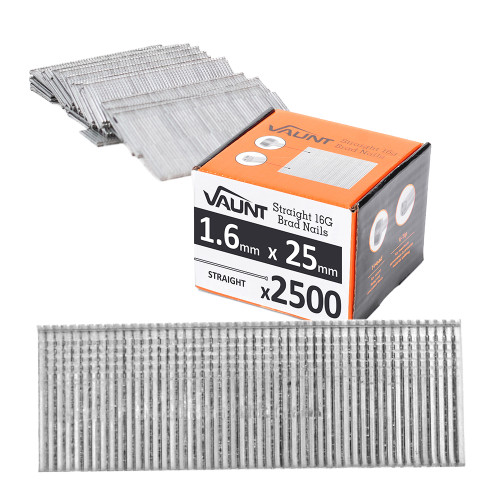 Vaunt 25mm 16g Straight Brad Nails - Pack of 2500 image