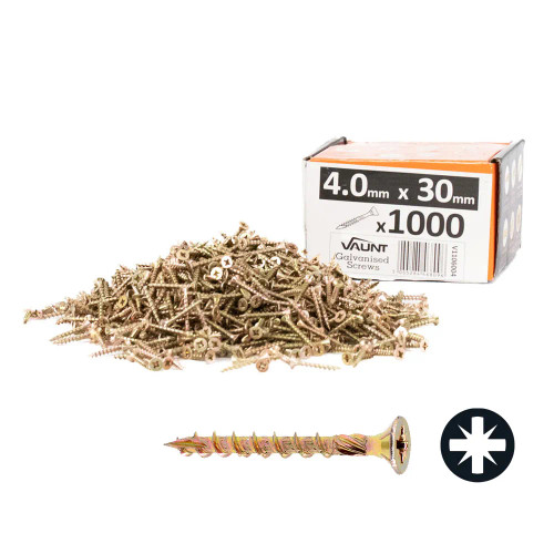 Vaunt 4.0mm x 30mm Multi-Purpose Wood Screws - Box of 1000 image