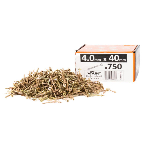 Vaunt 4mm x 40mm Multi-Purpose Screws - Box of 750 image Vaunt 4mm x 40mm Multi-Purpose Screws - Box of 750 image