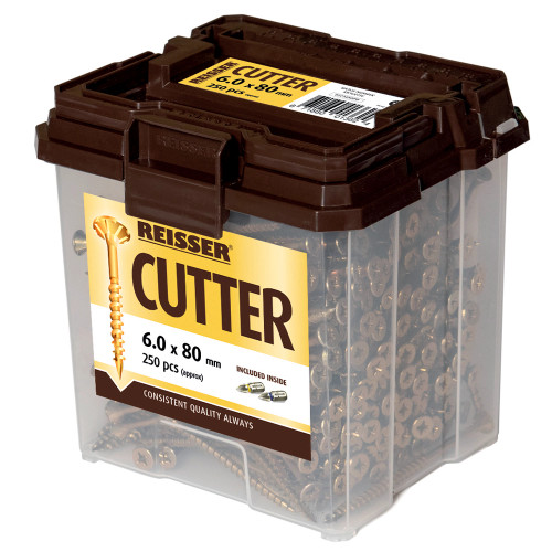 Reisser 6 x 80mm Cutter Wood Screws - Tub of 250 image
