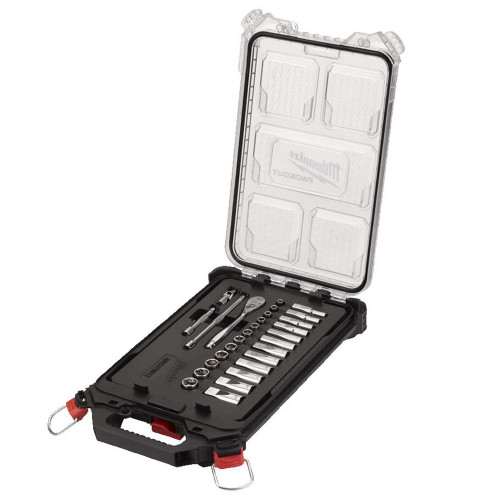 Milwaukee 1/4" Metric Ratchet & Socket Packout 28 Piece Set image Milwaukee 1/4" Metric Ratchet & Socket Packout 28 Piece Set image