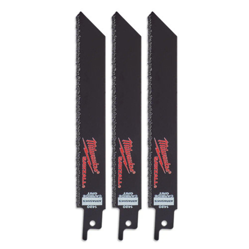 Milwaukee 150mm SAWZALL Carbide Grit Reciprocating Saw Blades for Cast Iron - Pack of 3 image