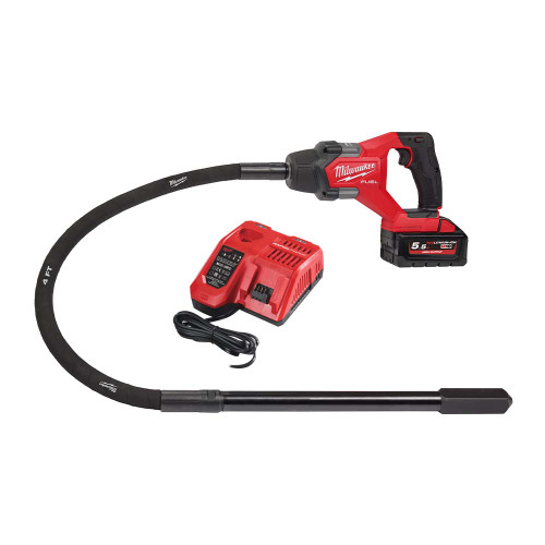 Milwaukee M18FCVN12-551 Needle Concrete Vibrator 1.2m  with 1x 5.5Ah Battery & Charger image