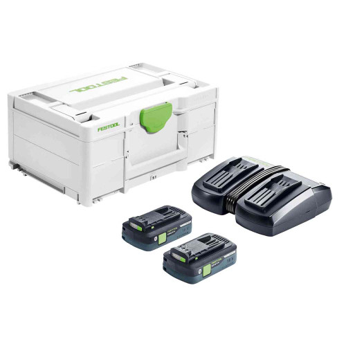 Festool SYS 18V 2x4,0/TCL 6 DUO Energy Set with 2x 4.0Ah Batteries and Rapid Charger image