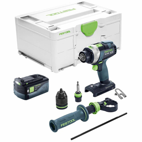 Festool TPC 18/4 QUADRIVE 18V Brushless Combi Drill - Body, Case & FREE 5.0Ah Battery image