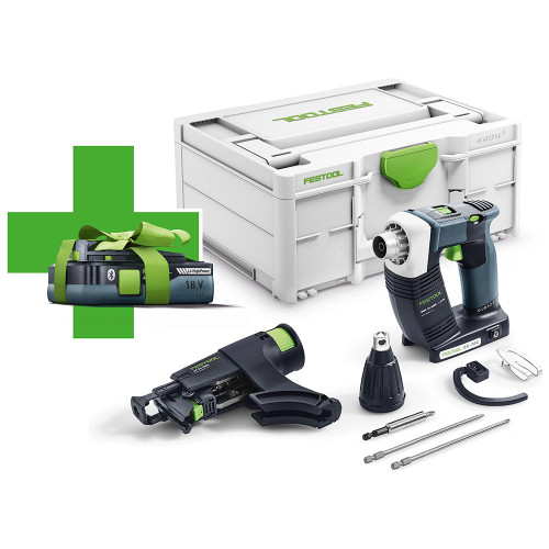 Festool DWC 18-4500 DURADRIVE 18V Brushless Construction Screwdriver - Body with Case & Free 4.0Ah Battery image