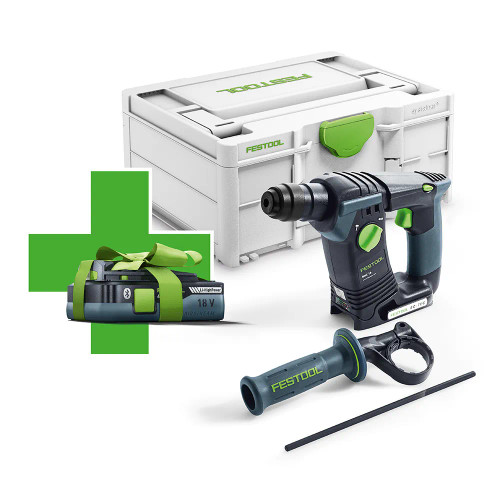 Festool BHC 18 18V Brushless SDS+ Hammer Drill - Body & Case with FREE 4.0Ah Battery image