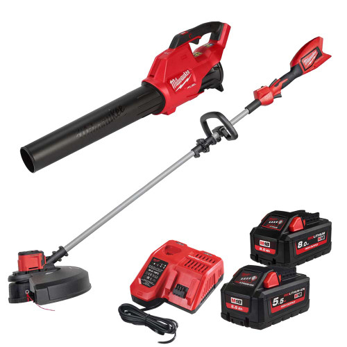 Milwaukee M18 FPP2OP3-852 18V Brushless Line Trimmer and Blower Kit, 2x Batteries & Charger image