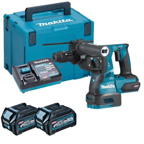 Makita HR004GD201 40V XGT Brushless Rotary Hammer with 2x 2.5Ah Batteries, Charger & Case image