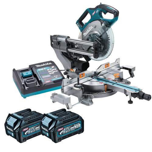 Makita LS002GD202 40V XGT Brushless 216mm Slide Compound Mitre Saw, 2x2.5Ah Batteries & Charger image