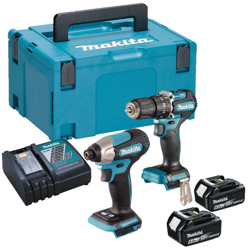 Makita 18V Brushless LXT 2 Piece Kit with 2x 6.0Ah Batteries, Charger, Case & Inlay image