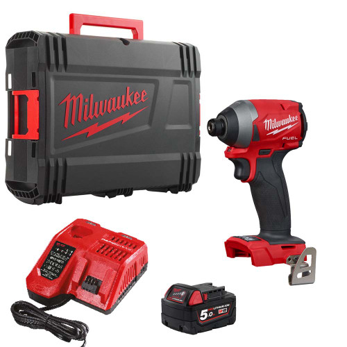 Milwaukee M18 FID2-501X 18V FUEL Brushless Impact Driver with 1x 5.0Ah Battery, Charger & Case image