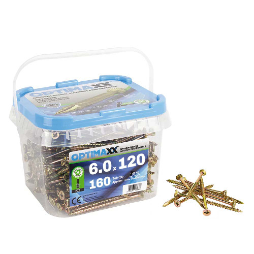 Optimaxx 6 x 120mm Woodscrew Maxxtub - Tub of 160 image