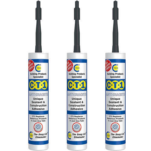 CT1 TRIBRID Unique Sealant & Construction Adhesive - 290ml Anthracite - Pack Of 3 image