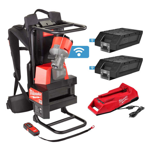 Milwaukee MXFCVBPKIT-602 MX FUEL Brushless Backpack Concrete Vibrator Kit with 2m Shaft, 38mm Vibrator Head, 2x 6.0Ah Batteries & Charger image