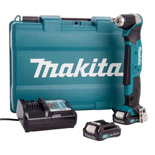 Makita DA333DWAE 12V CXT Angle Drill, 2x 2.0 Batteries, Charger & Case image