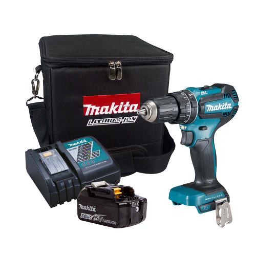 Makita DHP485Z 18V LXT Brushless Combi Drill with 1x 5.0Ah Battery, Charger & Case image