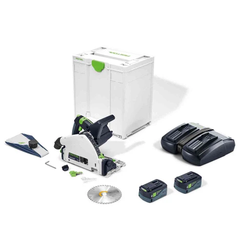 Festool TSC 55 18V Brushless Plunge Saw, 2x 5.0Ah Batteries, Dual Charger & Case image