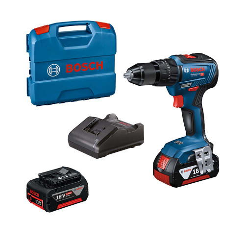 Bosch GSB 18V-55 18V Brushless Combi Drill with 2x 5.0Ah Batteries, Charger & Case image