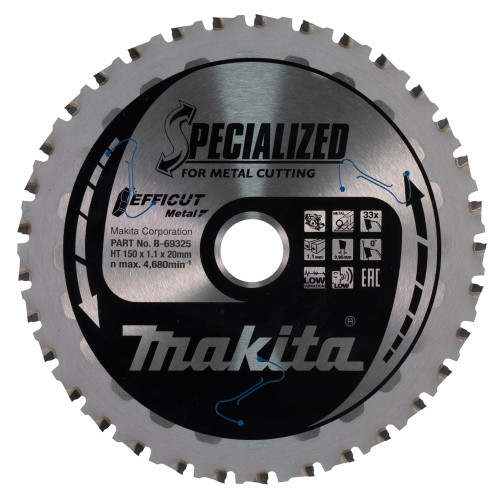 Makita B-69325 TCT Efficut Sawblade 150 x 20mm x 33T image